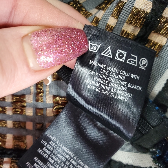 NWT Anthropologie Nathalie Peplum Metallic Plaid Top By Deletta SZ XS Academia - Picture 11 of 14